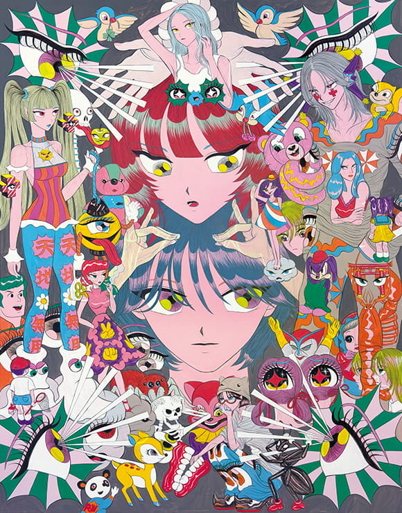 【愛と狂気のマーケット出展作品】Icono-Eye-再生06- 漫画カルチャーを背景にした鮮烈なまなざし｜抜水摩耶 個展『EYES ON